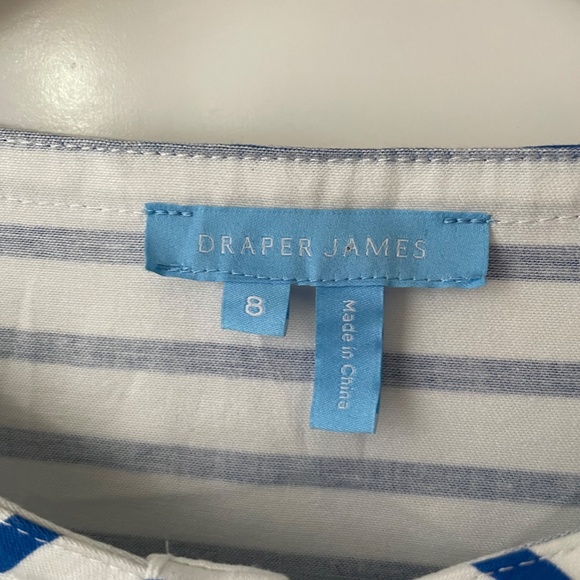 Draper James Sailor Stripe Ruffle Shift Dress Blue white  8 - Picture 7 of 11